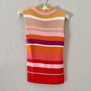 Ann Taylor Striped Knit Sleeveless Top Size Small